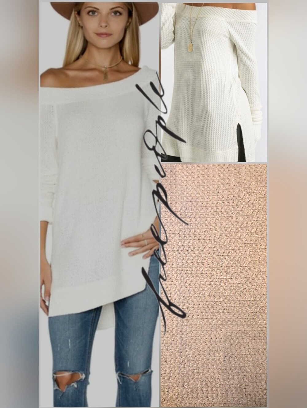 We The Free Kate Thermal Tonic Waffle Knit Long Sleeve Top